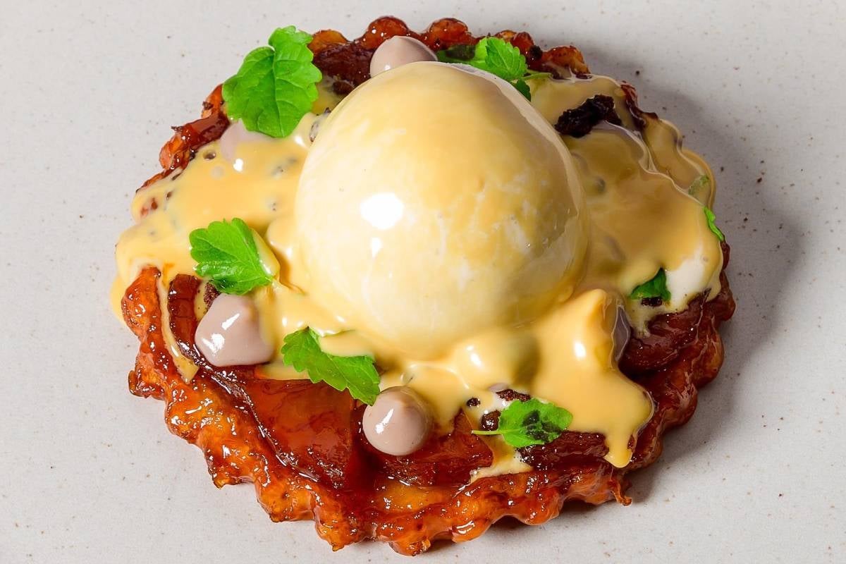 Plantain and apple tarte tatin served at Isibani restaurant